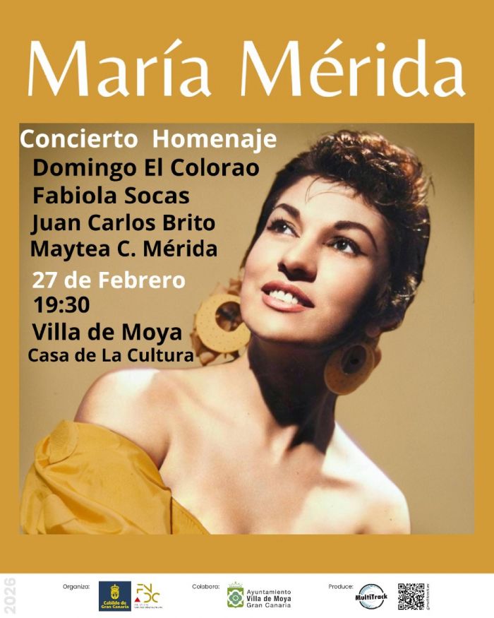 CARTEL CONCIERTO HOMENAJE A MARÍA MÉRIDA EN MOYA